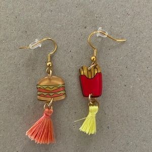 Hamburger dangle earrings